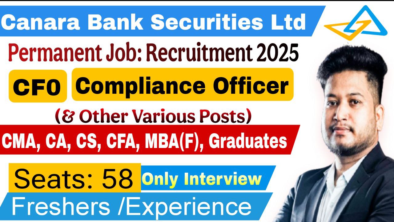 Canara Bank Securities Recruitment 2025: Apply for Top Finance & Marketing Jobs!