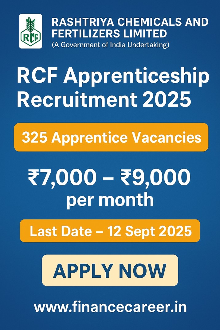 RCF Ltd Apprenticeship Recruitment 2025 – Apply Online for 325 Apprentice Vacancies | Accounts Execuitve