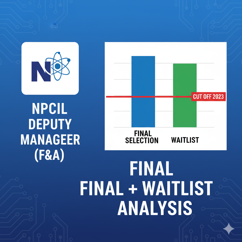NPCIL Deputy Manager (F&A) Cut Off 2023 Released | Final Merit & Waitlist Cut Off Category-wise