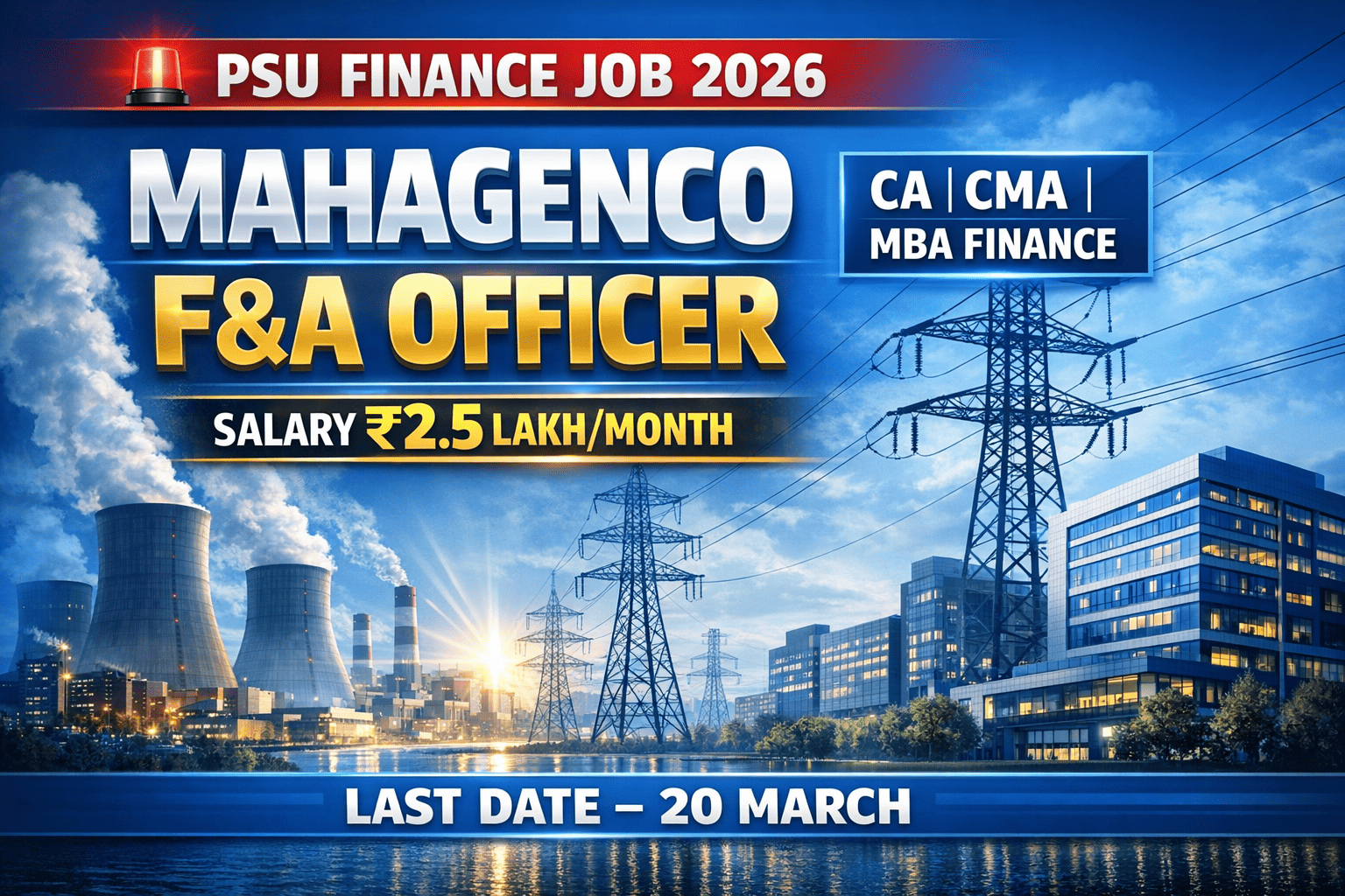 MAHAGENCO Recruitment 2026 Notification – Finance & Accounts CA CMA PSU Job Apply Online