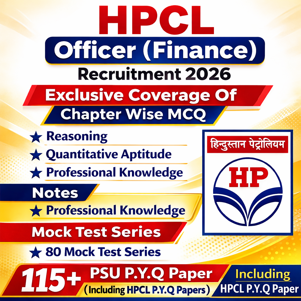 HPCL Officer Finance Chapter Wise MCQ, Notes, Mock Test & PSU Finance Previous Year Question Paper Exam 2026