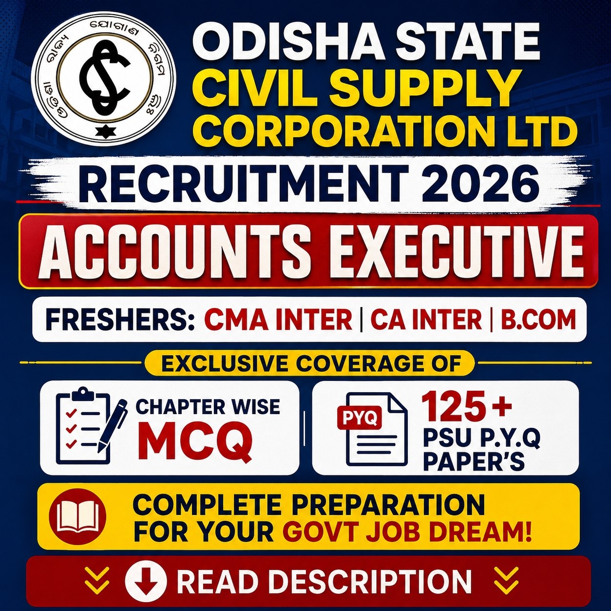 OSCSC Accounts Executive Recruitment 2026 Course | Chapter-wise MCQs & 120+ PSU Previous Year Question Papers