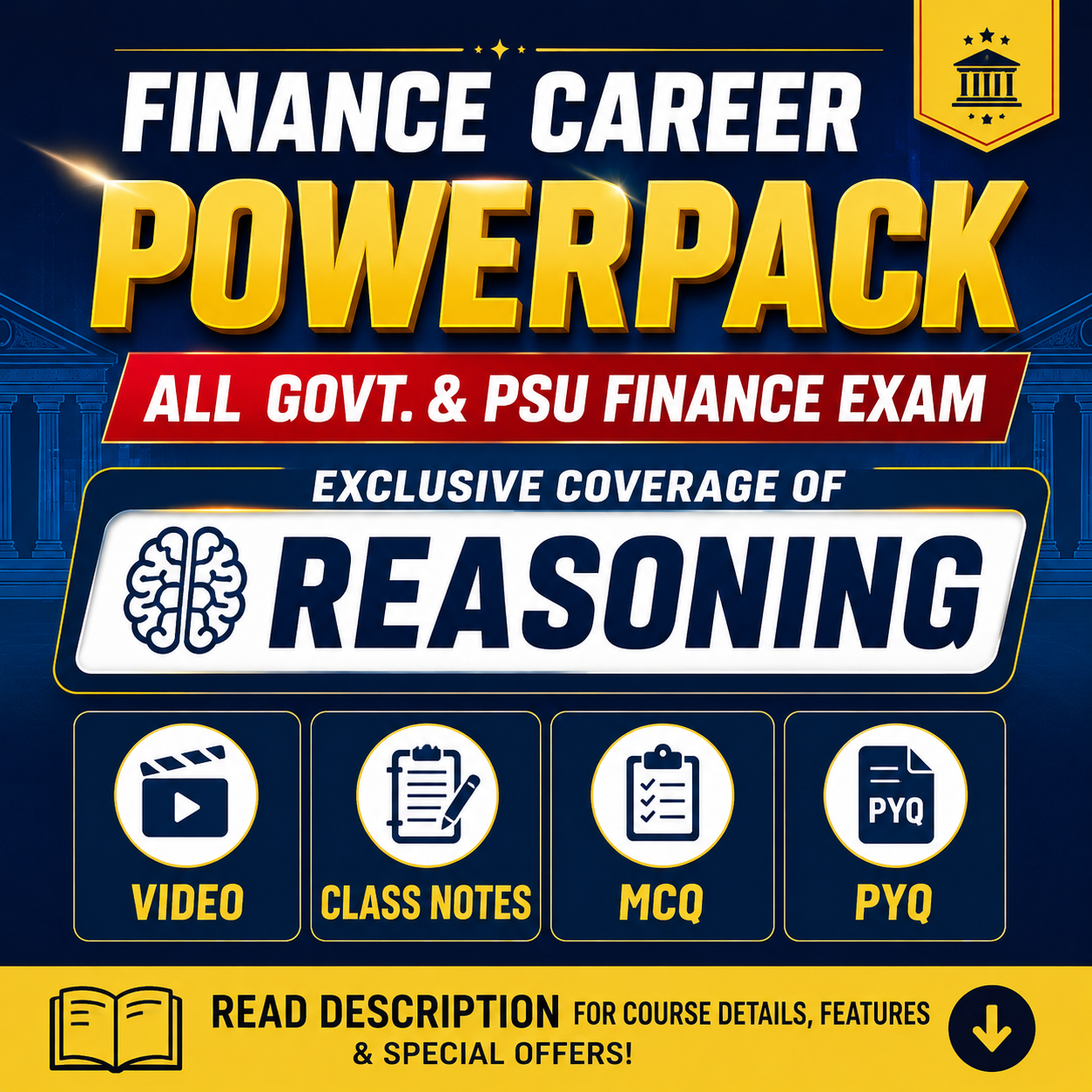 Reasoning Course for PSU Finance Exams 2026 | Video Lectures, Notes, MCQs & PYQs | Finance Career PowerPack