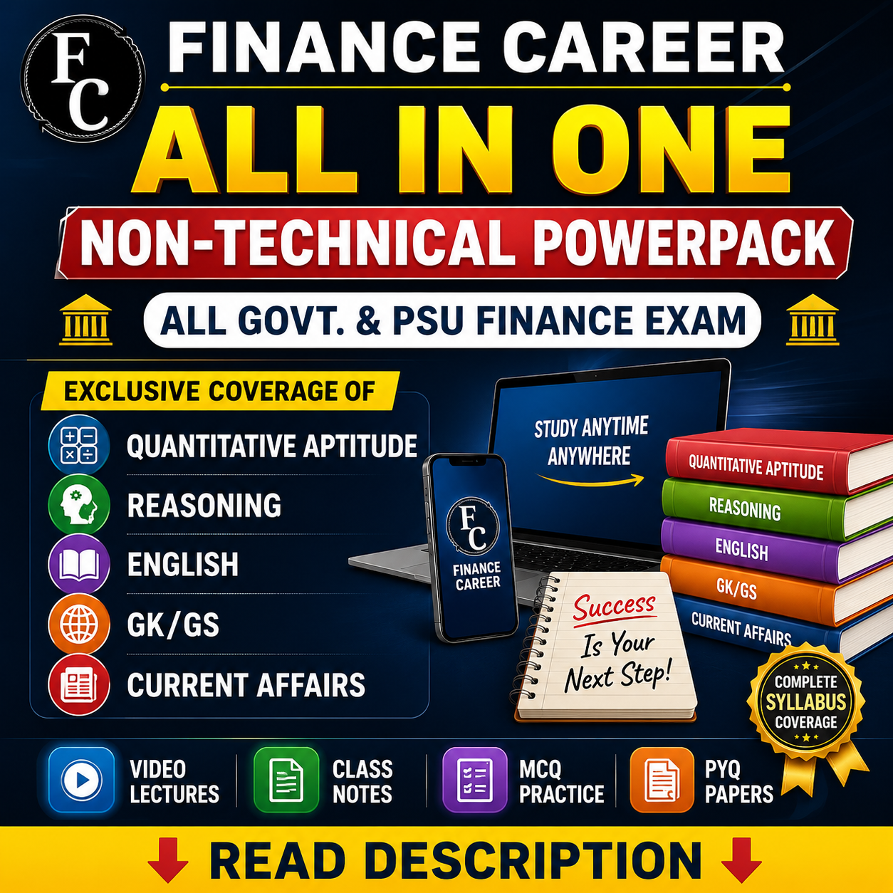All in One Non-Technical PowerPack 2026 | Quantitative Aptitude, Reasoning, English, GK/GS & Current Affairs for Govt & PSU Finance Exams