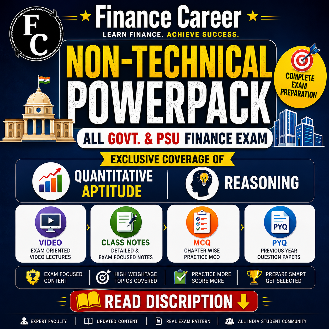 Quantitative Aptitude & Reasoning Course for PSU Finance Exams 2026 | Video Lectures, Notes, MCQs & PYQs | Finance Career