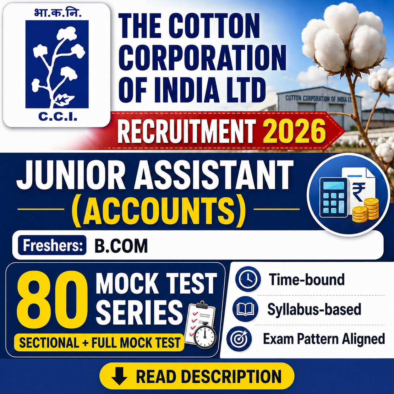 CCI Junior Assistant Accounts Mock Test 2026