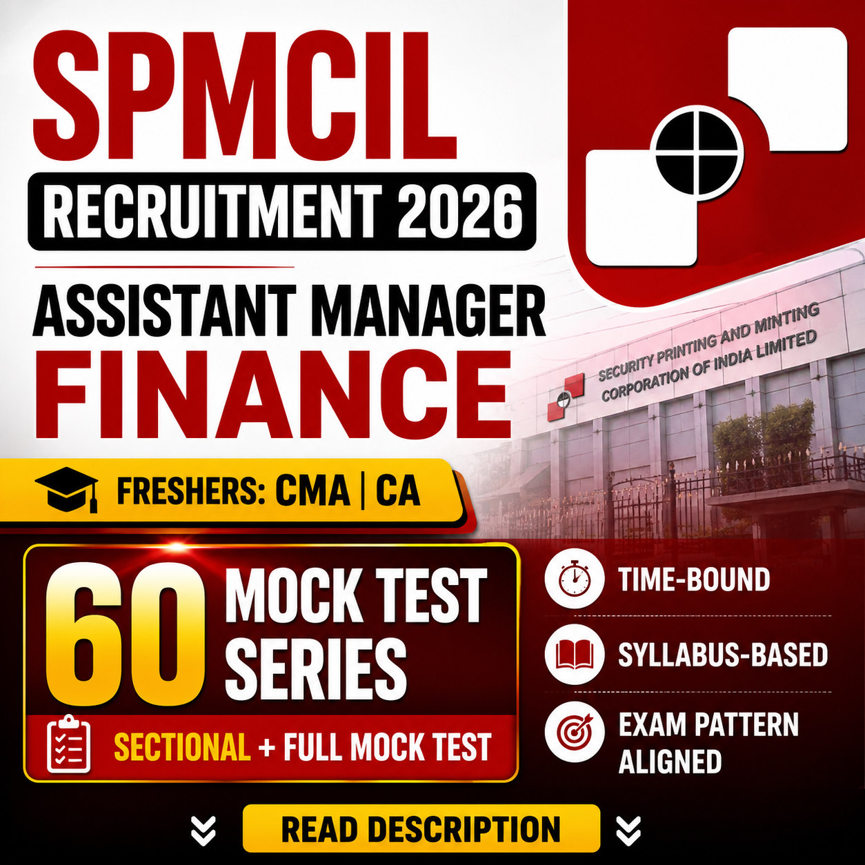 SPMCIL Assistant Manager Finance Mock Test 2026